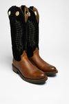 17617 LAZO Herren Braun Buckaroo Stiefel Braun Schwarz Thumbnail