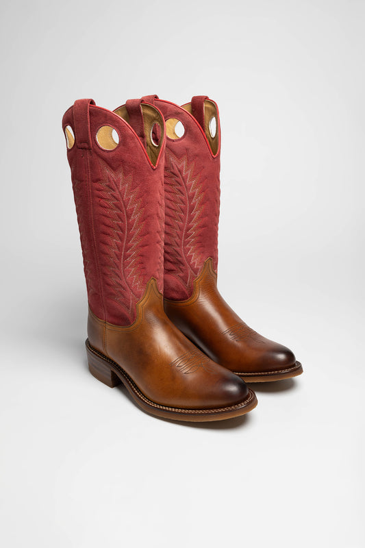 17617 LOZA Women's Red Buckaroo Boots Brown