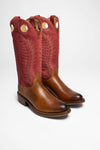 17617 LOZA Women's Red Buckaroo Boots Brown Thumbnail
