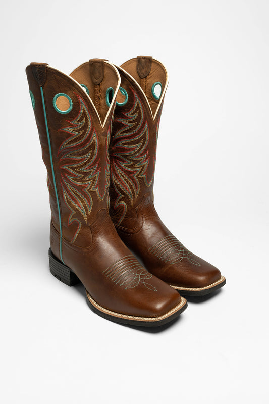 Ariat ROUND UP RYDER Ladies Western Riding Boots Brown