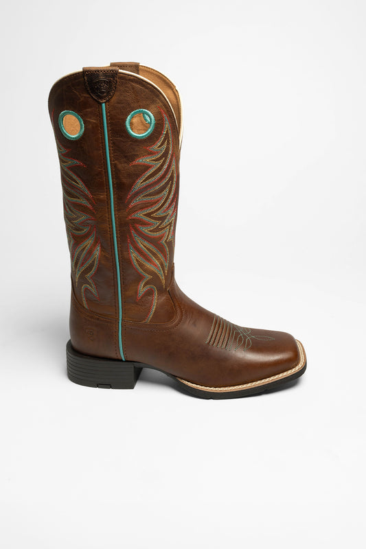 Seitenansicht Ariat ROUND UP RYDER Ladies Western Riding Boots Brown