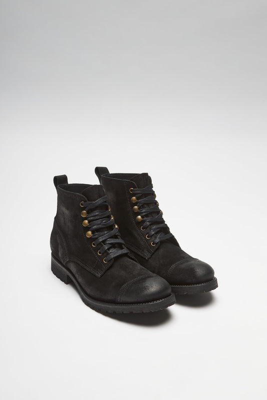 EAGLE Herren Schwarz Schnürstiefel