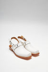 AMIE Women's White Leather Sandals Thumbnail