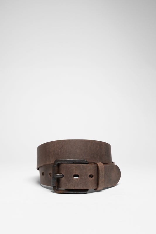 V4591-690 Dark brown leather belt