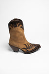 17448 LULA ladies western ankle boots brown Thumbnail