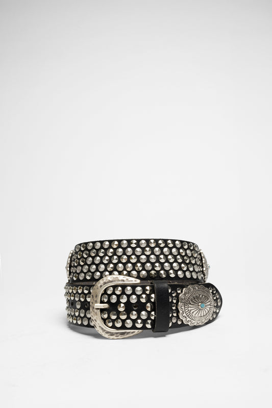 V6019-790 Ladies Black Studded Belt