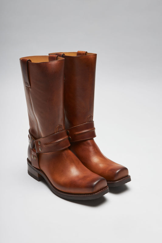 BLUES HIGH GOMA Brown Biker Boots - Rubber Sole