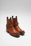 BLUES LOW GOMA Brown Biker Ankle Boots - Rubber Sole Thumbnail