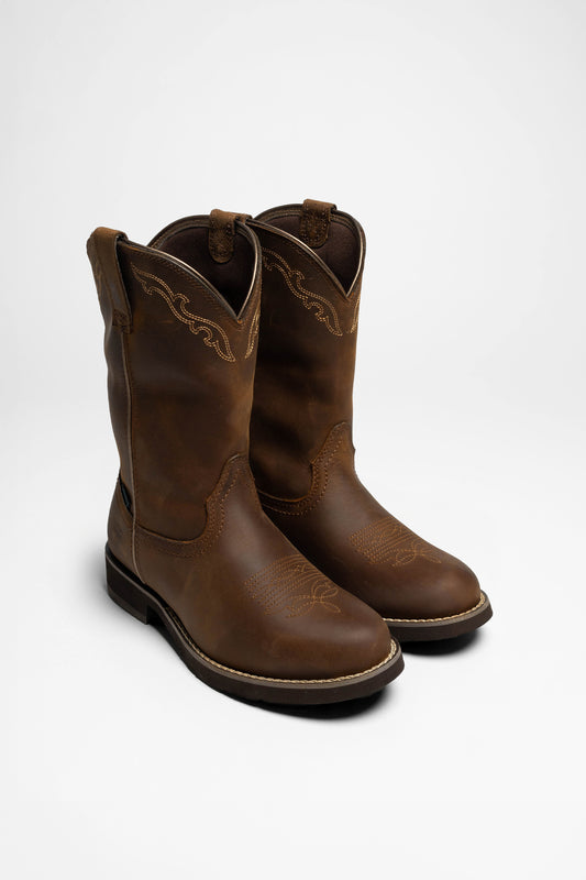 DELILAH ROUND TOE H2O Women's Brown Western Riding Boots - Waterproof