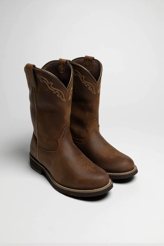 DELILAH ROUND TOE H2O Women's Brown Western Riding Boots - Waterproof