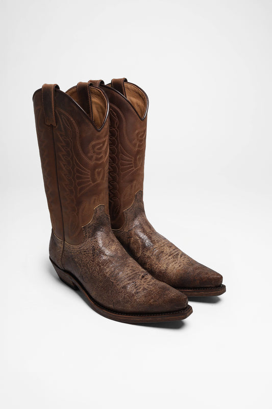 ARLO Dark Brown Western Boots - Testa