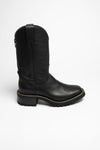 18011 RETRO Men's Western Riding Boots Black - Zipper Thumbnail