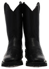 18011 RETRO Men's Western Riding Boots Black - Zipper Thumbnail