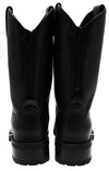18011 RETRO Men's Western Riding Boots Black - Zipper Thumbnail