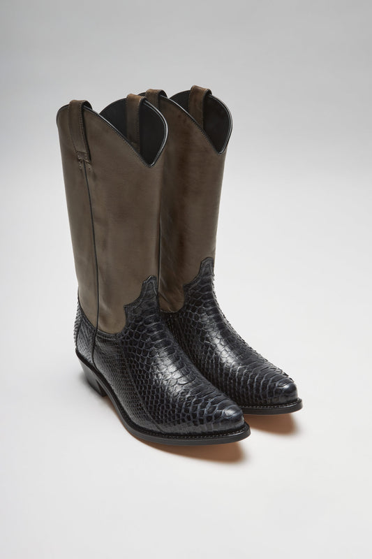 PACO Men's Grey Western Boots - Python