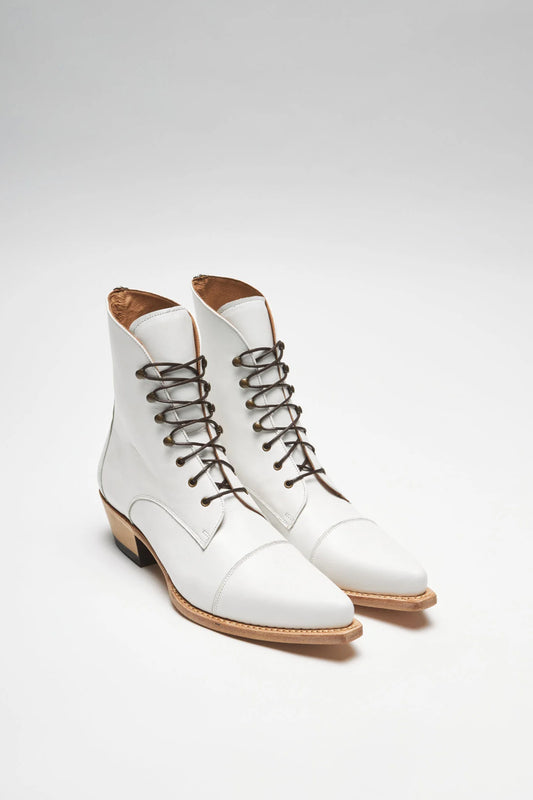 FB Fashion Boots TERESA Women's White Lace-Up Boots