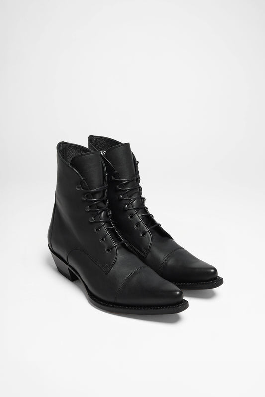 TERESA Women's Black Lace-Up Ankle Boots