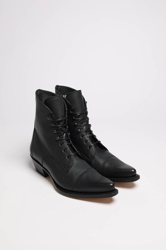 TERESA Women's Black Lace-Up Ankle Boots