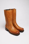 LOU GOMA leather boots brown - rubber sole Thumbnail