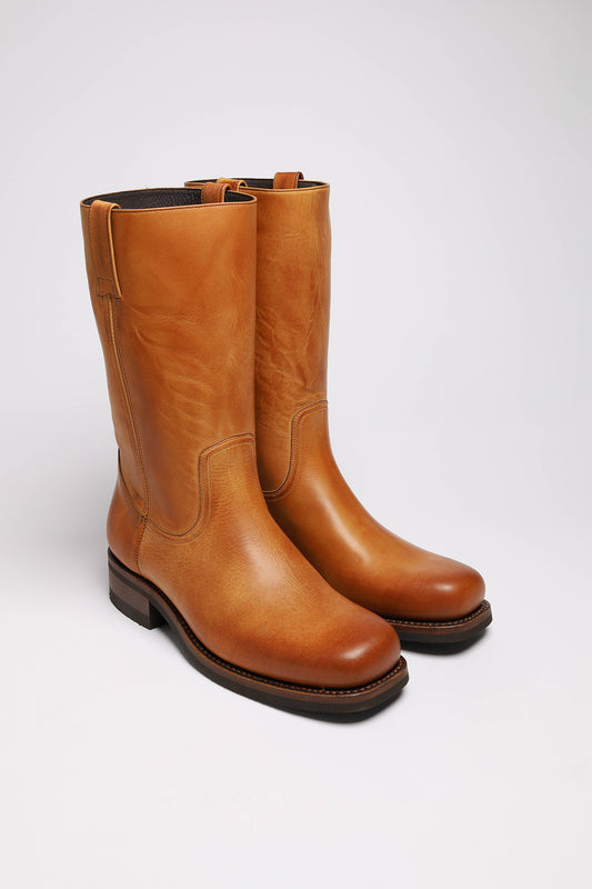 LOU GOMA leather boots brown - rubber sole