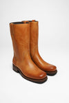 LOU GOMA leather boots brown - rubber sole Thumbnail