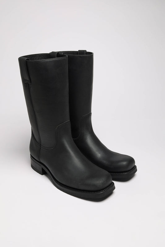 LOU GOMA leather boots black - rubber sole