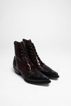 CARMEN Women's Black Red Lace-up Ankle Boots Thumbnail
