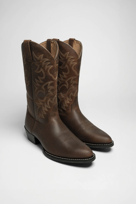 Ariat HERITAGE WESTERN R TOE Men's Brown Western Riding Boots - Width D