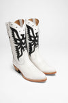 MARTA Women's Western Boots White Black Thumbnail