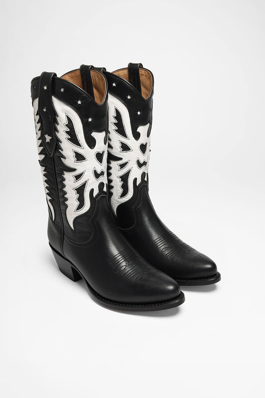 FB Fashion Boots MARTA Women's Western Boots Black White