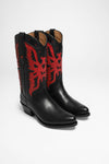 MARTA Women's Western Boots Black Red Thumbnail