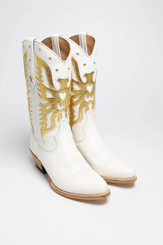 FB Fashion Boots MARTA Women's Western Boots White Gold