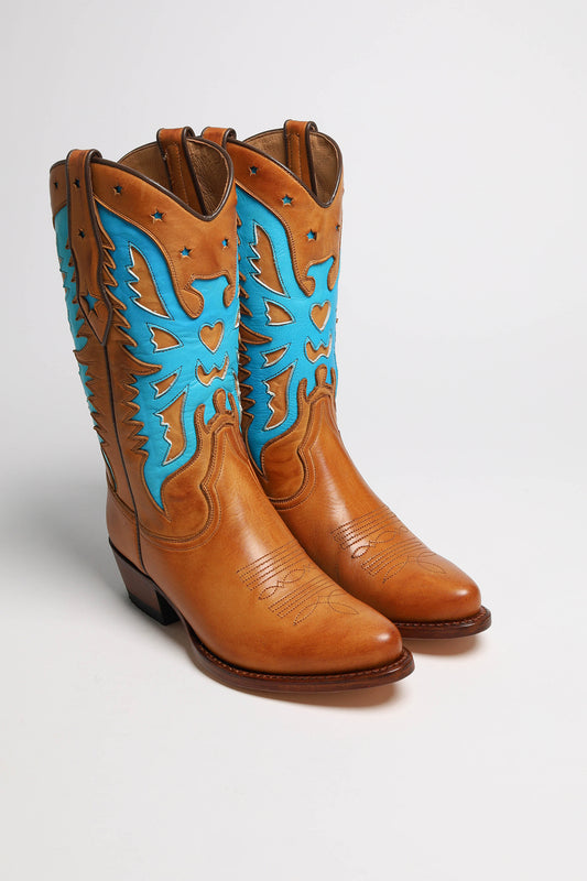 FB Fashion Boots MARTA Women's Brown Turquoise Western Boots