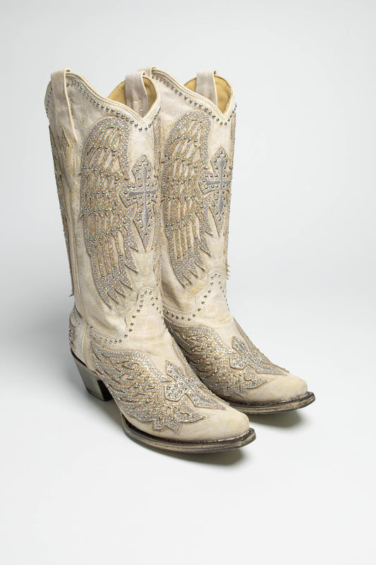 A3571 Women's Western Boots White