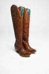 E1507 Ladies Western Boots Brown Thumbnail