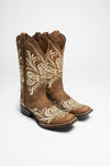 L5409 Ladies Western Boots Brown Thumbnail