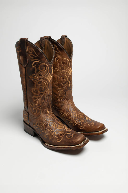 L5795 Ladies Western Boots Brown