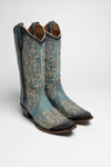 L5869 Ladies Western Boots Blue Thumbnail