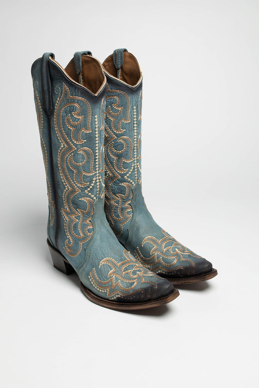 L5869 Ladies Western Boots Blue