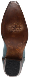 L5874 Ladies Western Ankle Boots Blue Thumbnail