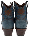 L5874 Ladies Western Ankle Boots Blue Thumbnail