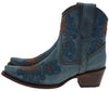 L5874 Ladies Western Ankle Boots Blue Thumbnail