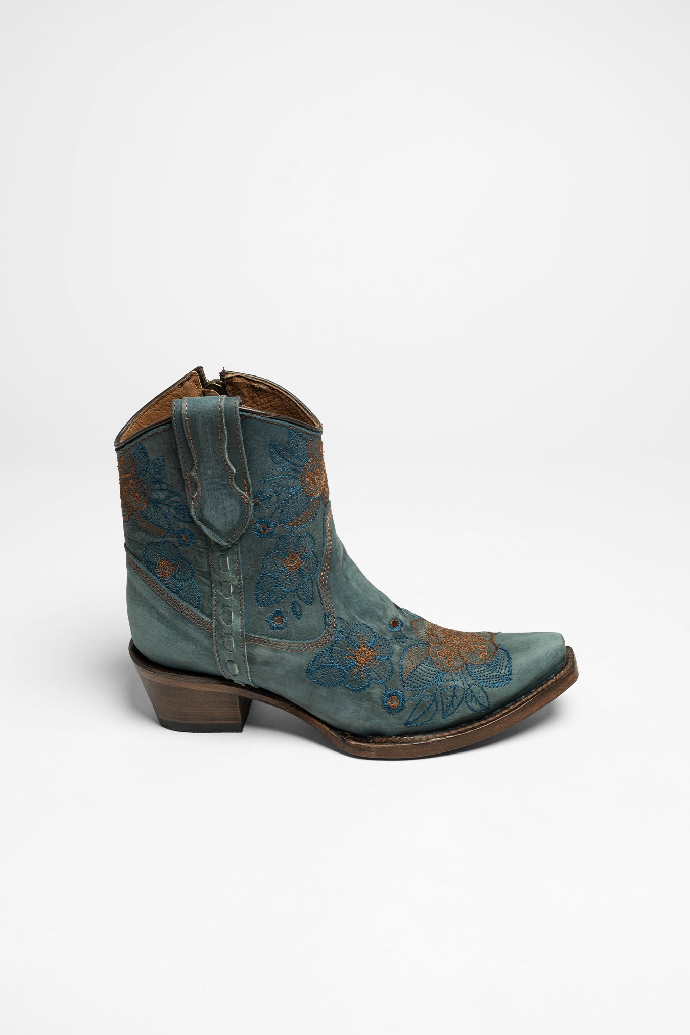 L5874 Ladies Western Ankle Boots Blue Cowboystiefel Shop