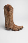 L5893 Ladies Western Boots Brown Thumbnail