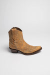 L5915 Ladies Western Ankle Boots Brown Thumbnail