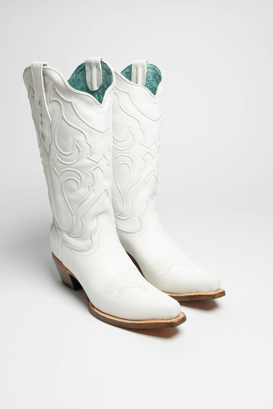 Z5046 Ladies Western Boots White