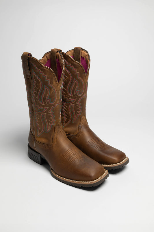 HYBRID RANCHWORK Ladies Western Riding Boots Brown