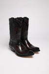 MARCOS Men's Western Boots - Black Red Thumbnail