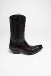 MARCOS Men's Western Boots - Black Red Thumbnail