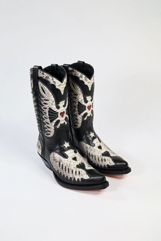 MARCOS PITON Schwarz Westernstiefel - Python